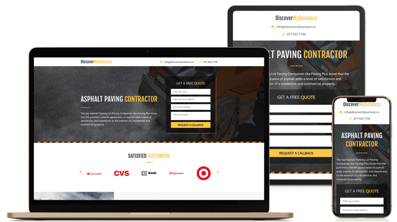 Landing Page Design for Paving Contractor