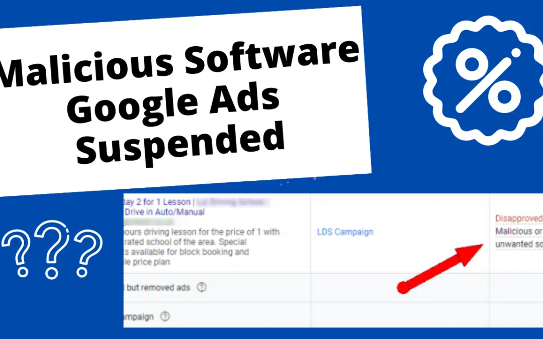 Malicious or Unwanted Software Google Ads Suspended