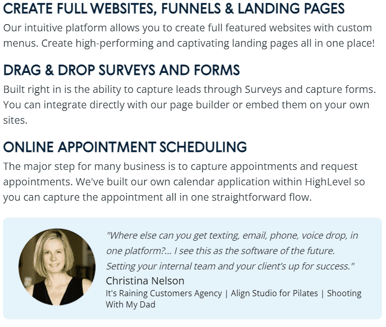 highlevel pricing table