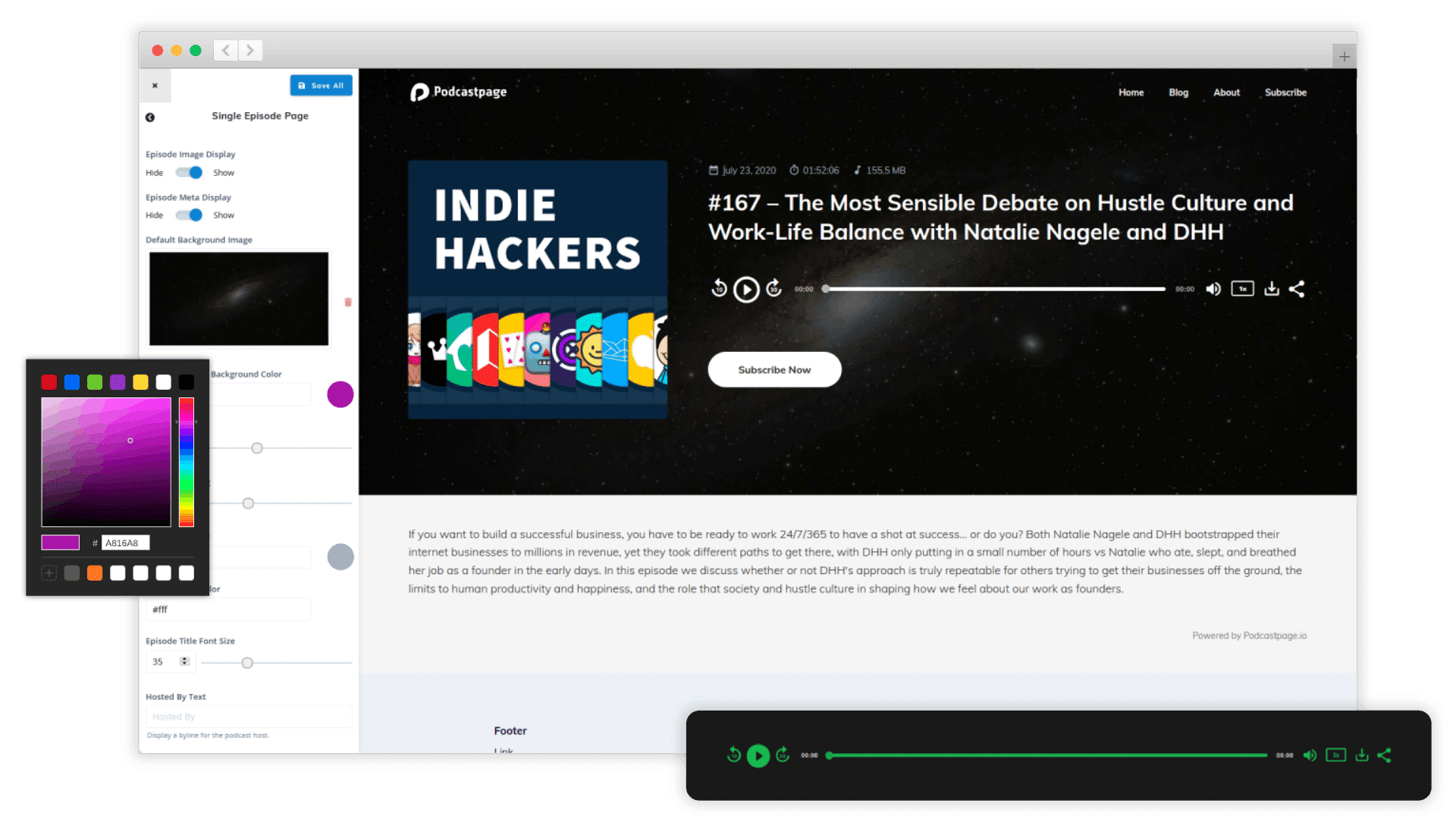 Podcastpage vs. OnPodium
