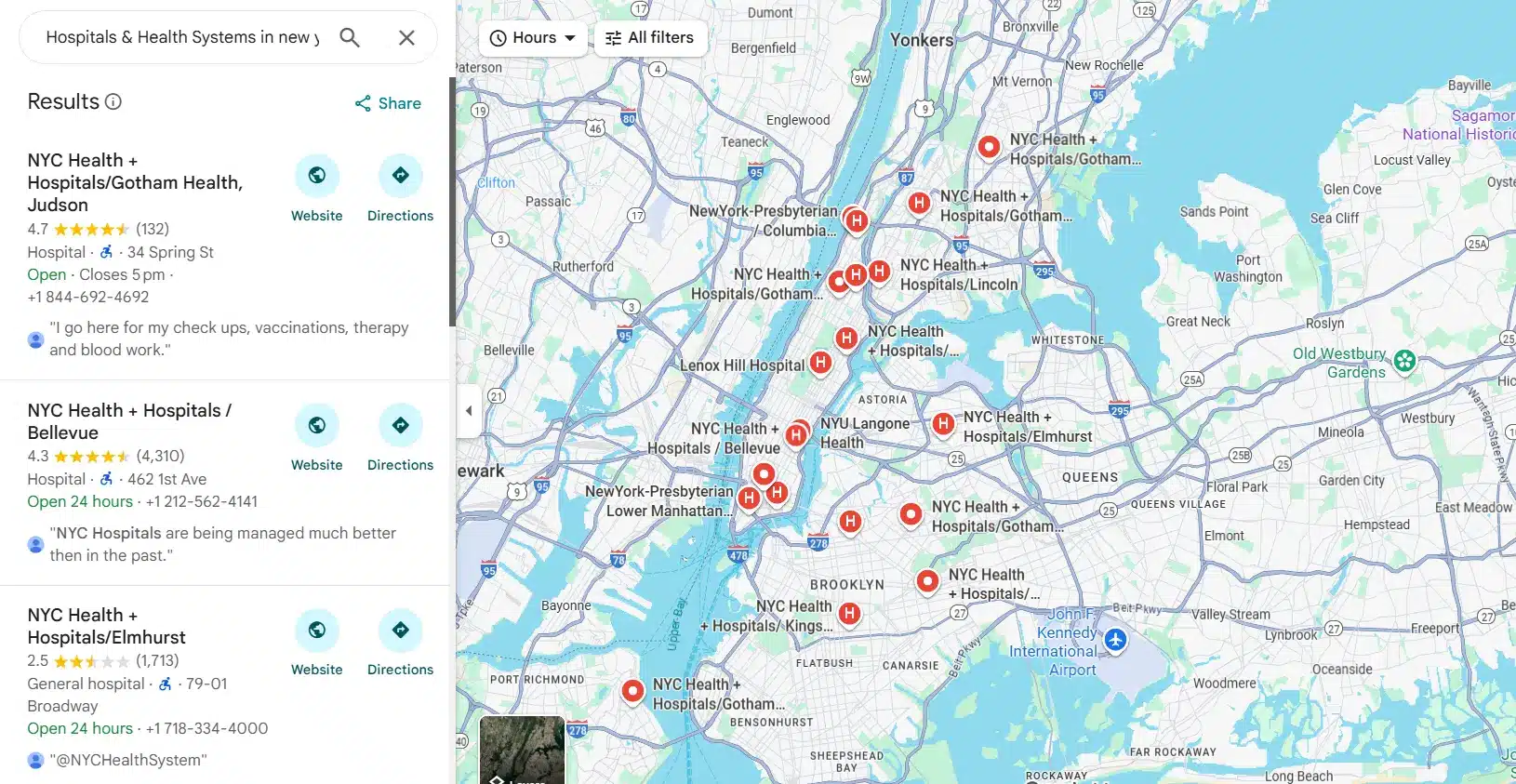 Hospitals Health Systems in new york