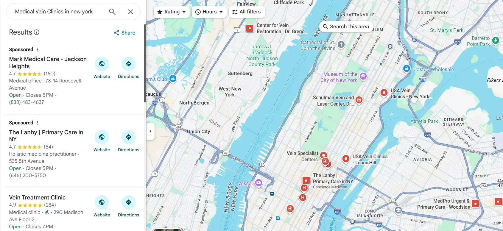 Medical Vein Clinics in New York