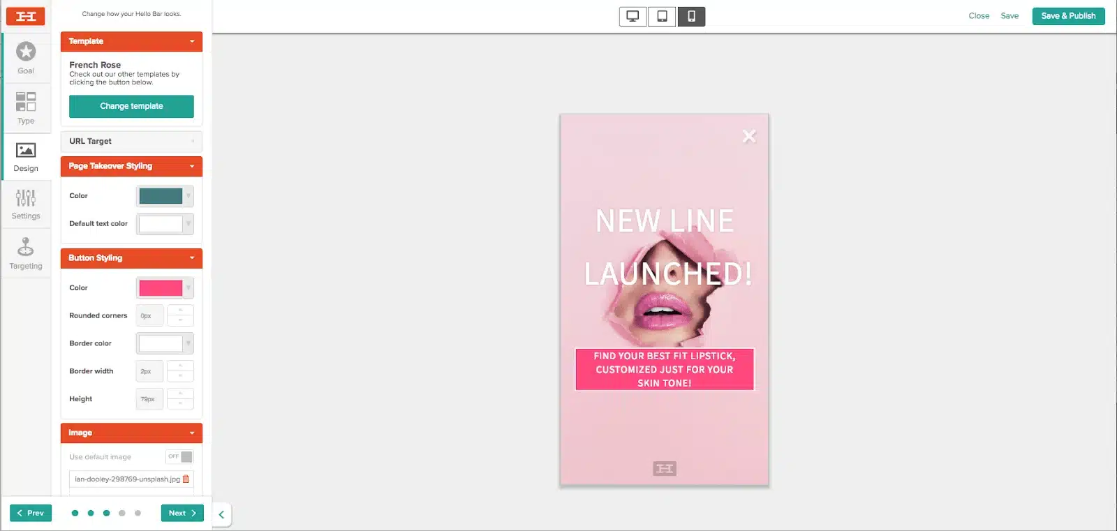 HelloBar Customization