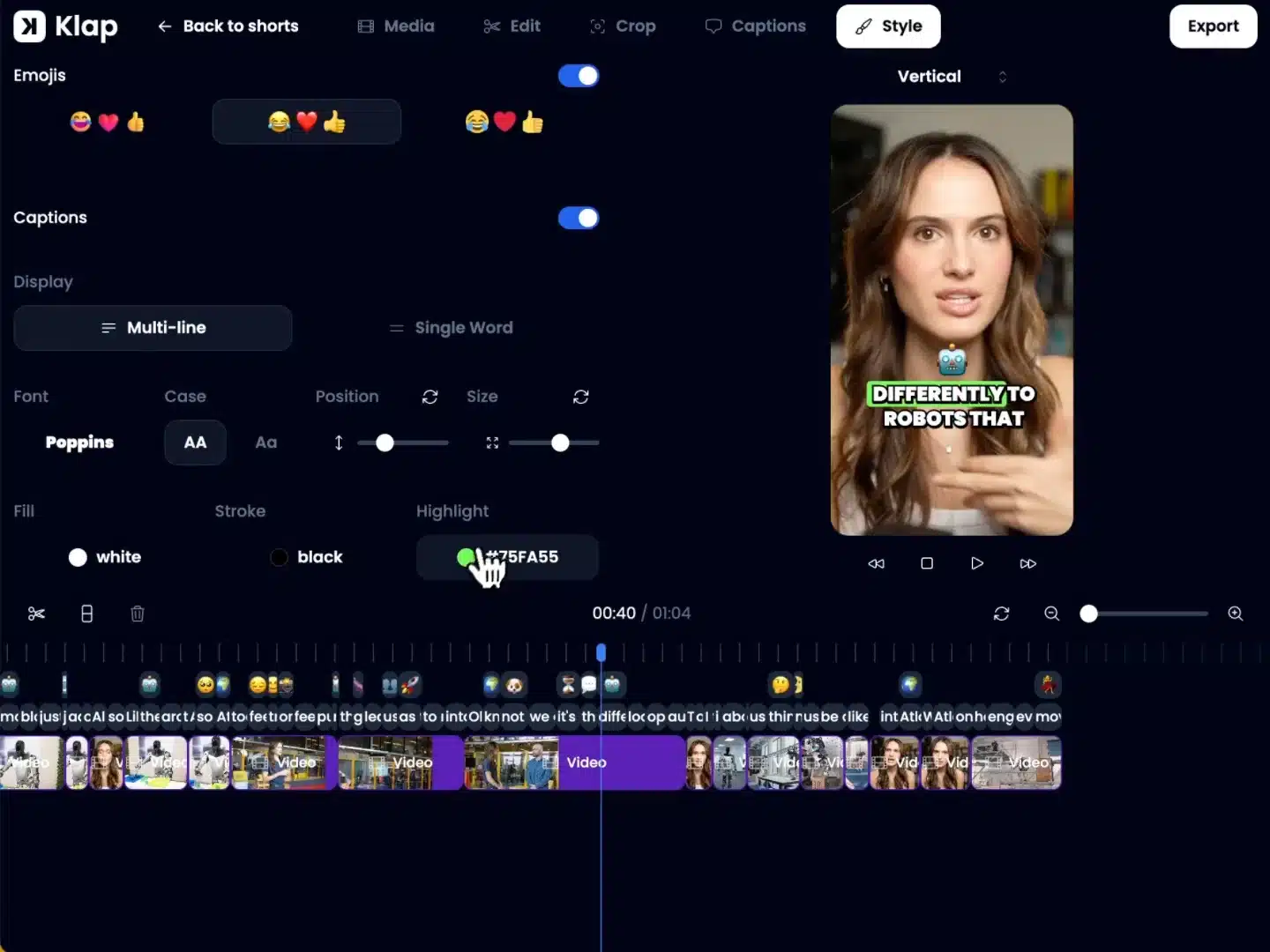 Klap Smart Auto Reframing