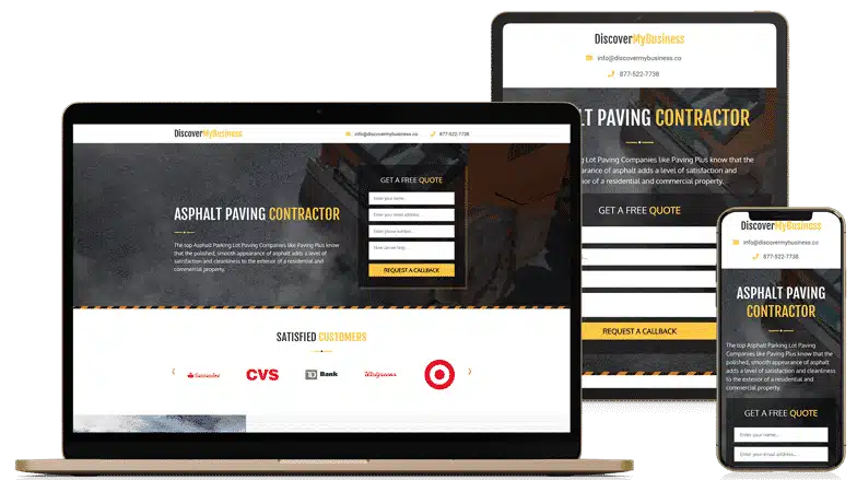 Landing Page Design for Paving Contractor 1