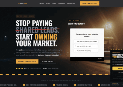 Website Design for a Paving Marketing Agency