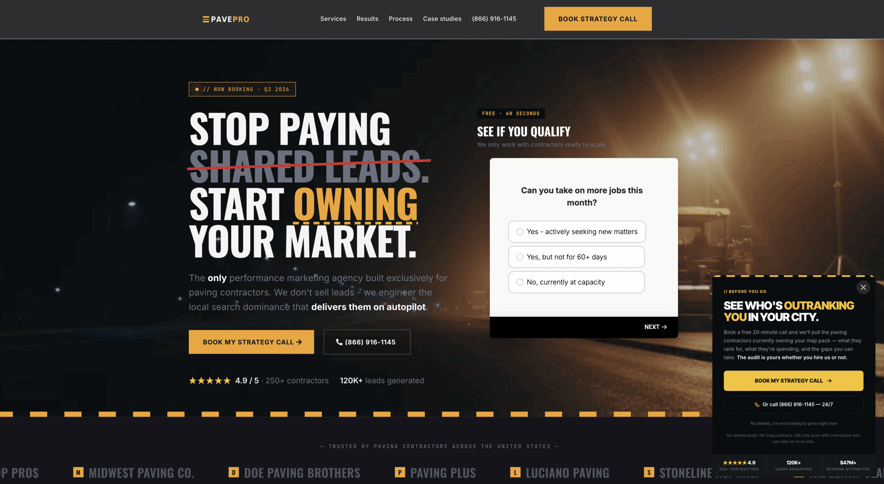 PavePro Marketing homepage