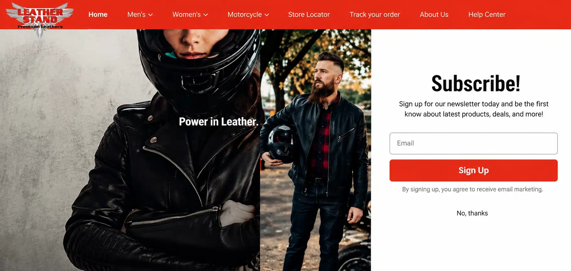 Leather Stand and Vest storefront