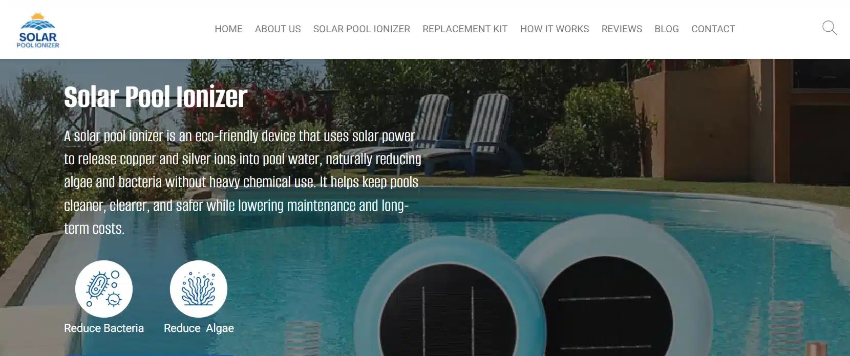 Solar Pool Ionizers D2C storefront